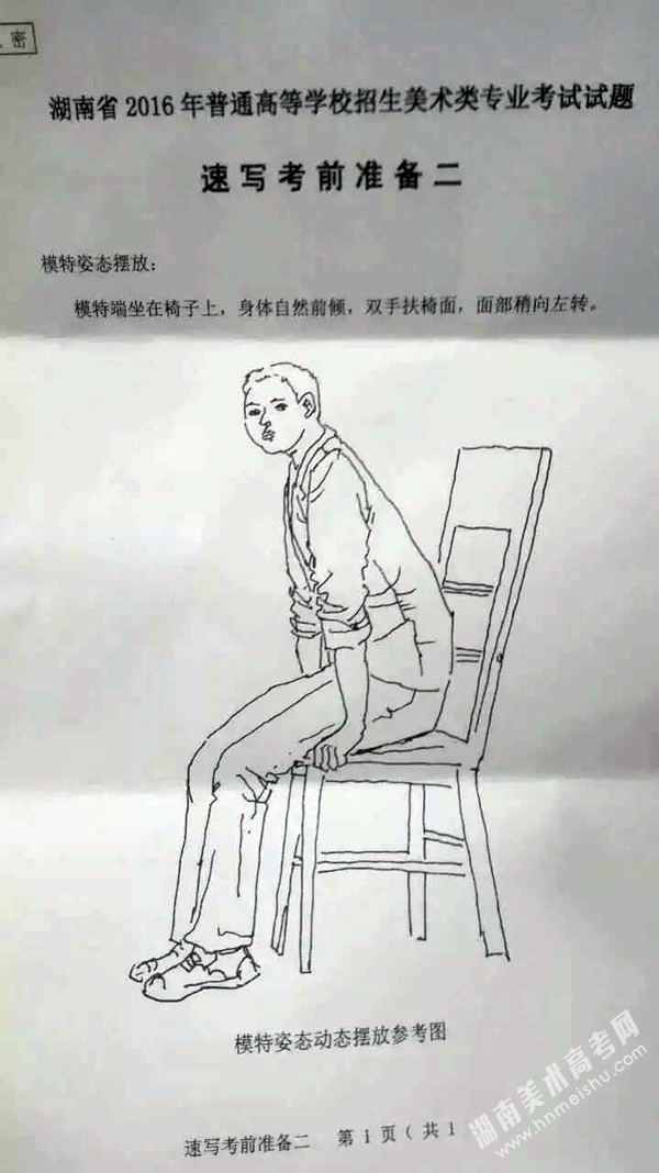 2016年湖南省高考美術(shù)聯(lián)考素描速寫色彩考試題目大全