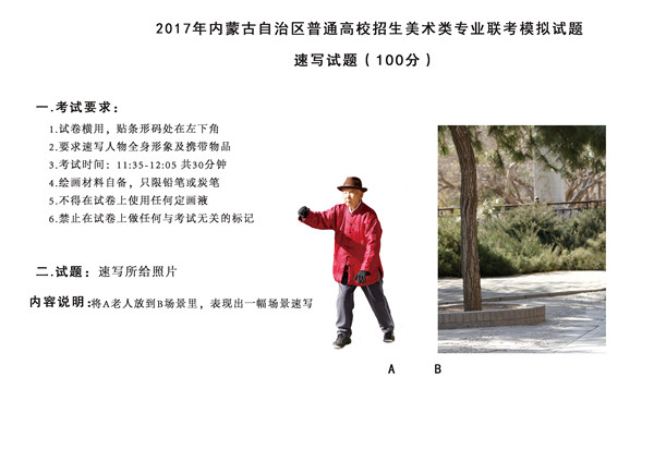 2017年全國(guó)各省市美術(shù)聯(lián)考【速寫(xiě)】模擬考試考題匯總