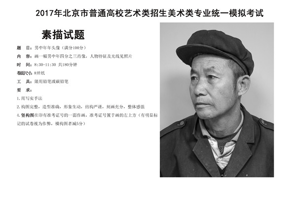 2017年全國(guó)各省市美術(shù)聯(lián)考【素描】模擬考試考題匯總