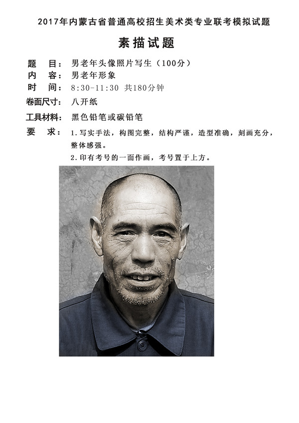 2017年全國(guó)各省市美術(shù)聯(lián)考【素描】模擬考試考題匯總