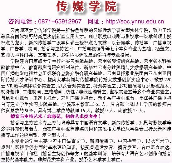 云南師范大學(xué)2017年藝術(shù)類(lèi)專業(yè)招生簡(jiǎn)章