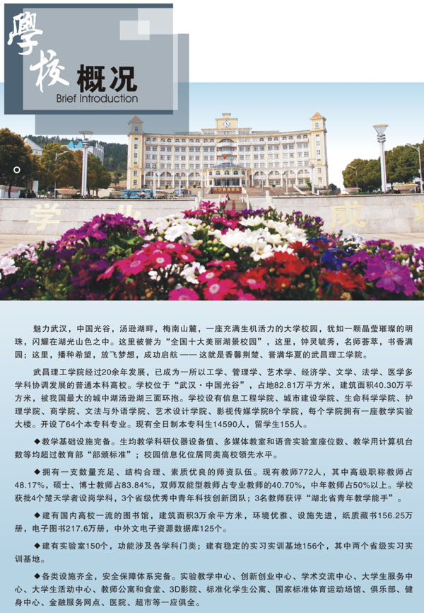 武昌理工學院2019年影視傳媒學院招生簡章