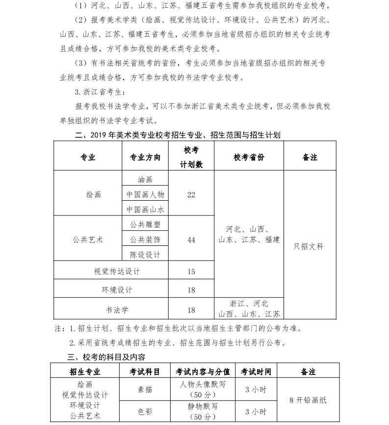杭州師范大學(xué)2019年美術(shù)學(xué)院招生簡章 ?？疾糠? onmousewheel=