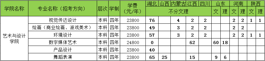 武漢工商學(xué)院2019年藝術(shù)類(lèi)分省招生計(jì)劃