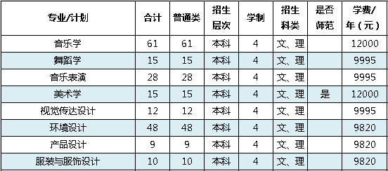 百色學(xué)院2019年藝術(shù)類分省招生計(jì)劃