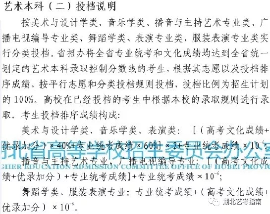 2019年湖北省藝術(shù)本科二錄取院校平行志愿投檔線