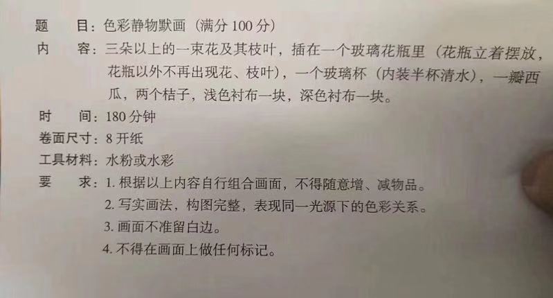 2019年山西美術(shù)聯(lián)考統(tǒng)考考試題目完整版