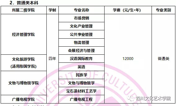 四川文化藝術(shù)學(xué)院2020年四川省招生簡章