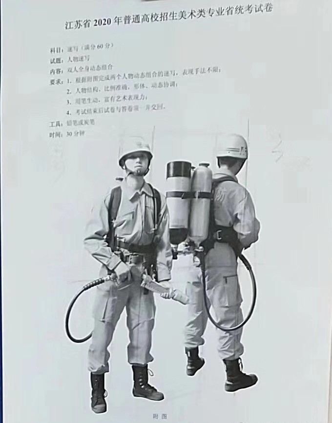 江蘇2020年美術聯(lián)考速寫考題
