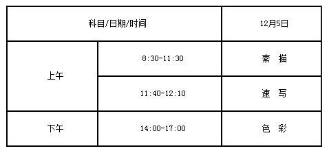 2021年湖南美術(shù)聯(lián)考時(shí)間12月5日