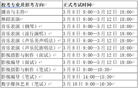 成都藝術(shù)職業(yè)大學(xué)2021年藝術(shù)類專業(yè)?？季€上考試時間安排