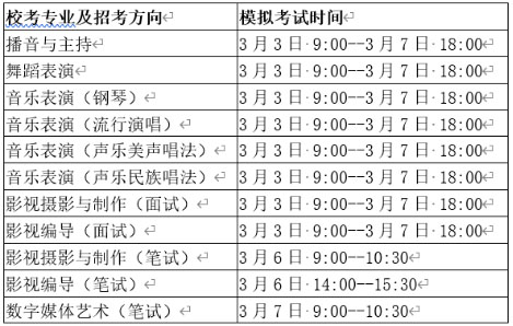成都藝術(shù)職業(yè)大學(xué)2021年藝術(shù)類專業(yè)?？季€上考試時間安排
